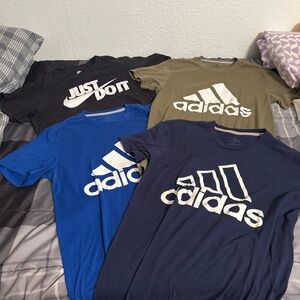 3 Adidas and 1 Nike short sleeve tees